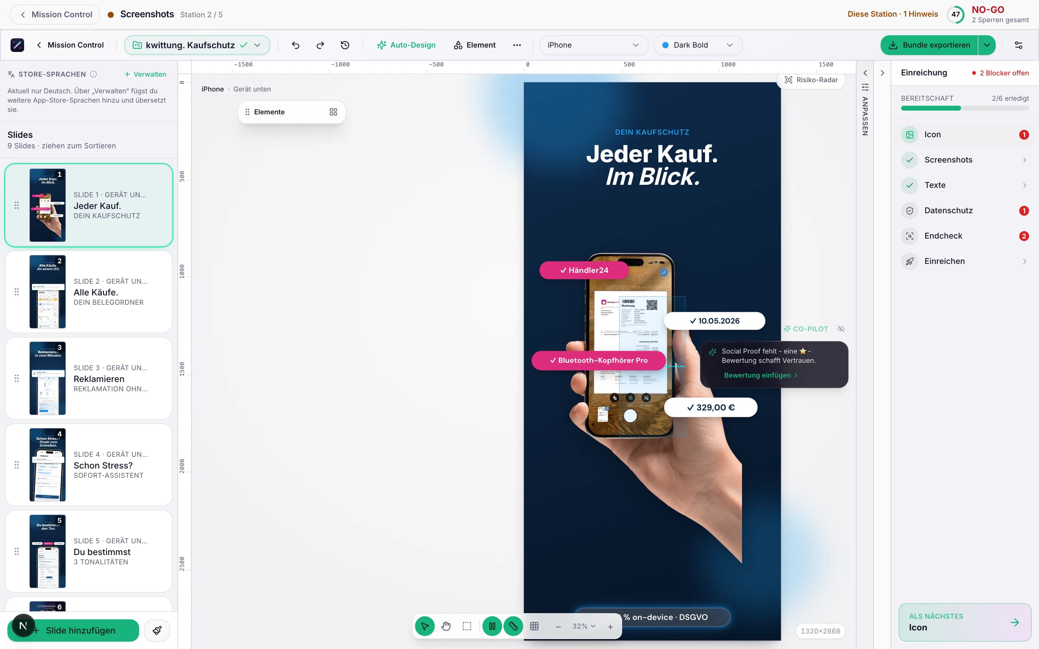 Shotline Screenshot-Editor mit bearbeitbarem Store-Deck