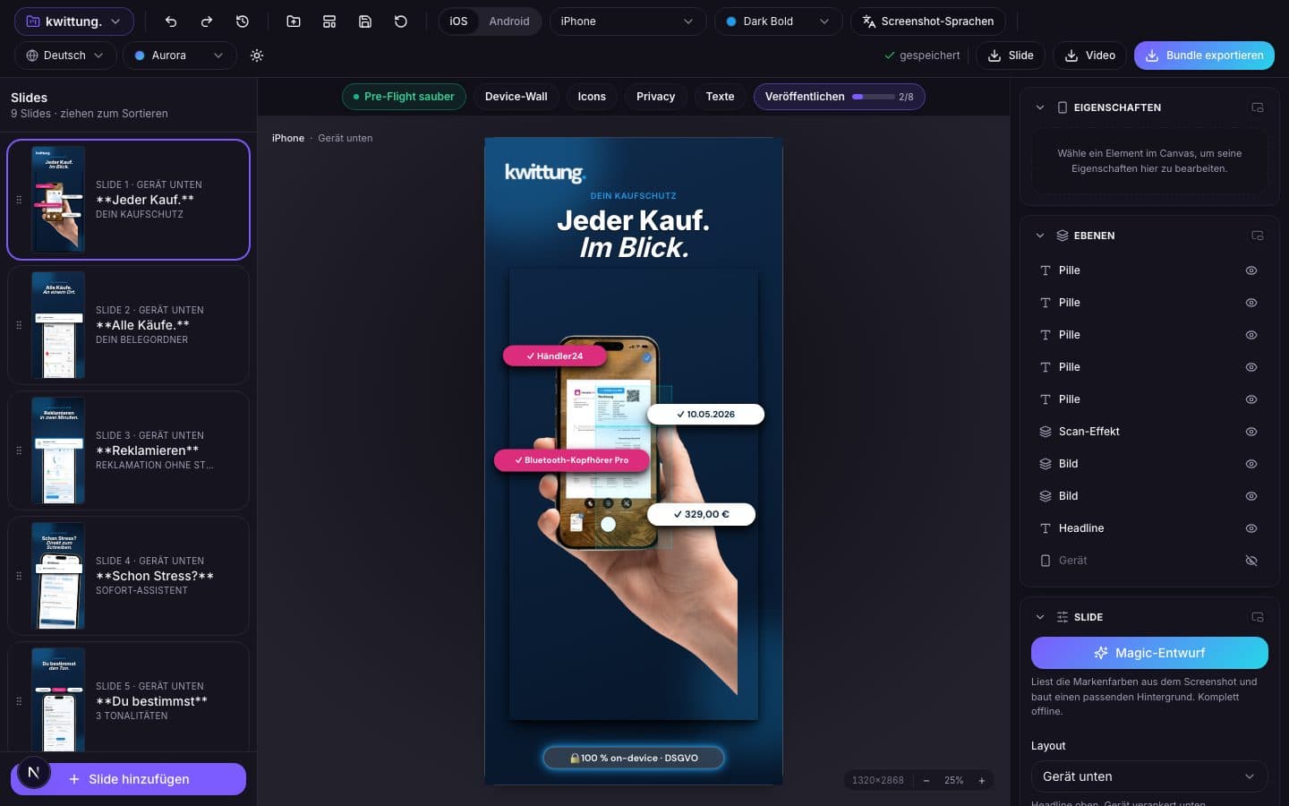 Screenshots gestalten